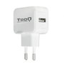 Tooq Cargador de Pared USB 5V 2.4A, 1 Puerto USB, Blanco